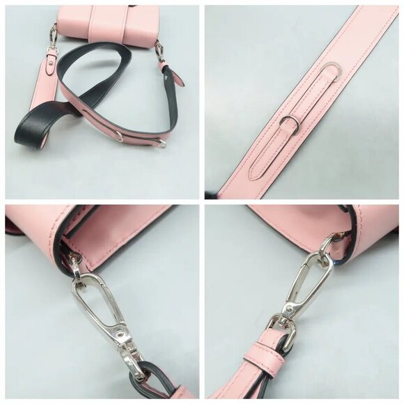 100% Authentic PRADA Ribbon Pink Leather Shoulder Bag 722-092624 - Picture 8 of 12